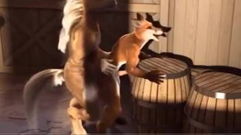 Bestiality video: Stallion penetrates vixen in her mouth and vagina