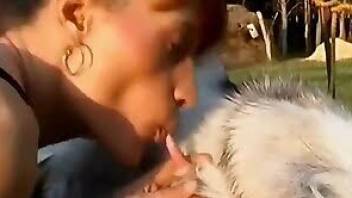 Outdoor bestiality BJ like you wont believe