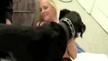 Dog fucks girl in a really hot fashion here