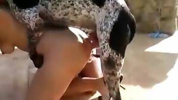 Dog fucks woman that loves its tongue. Free bestiality and animal porn