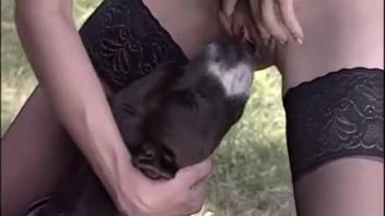 Cute petite doggy style adult video with a slim hottie